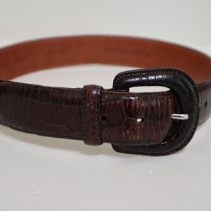 Chocolate Brown Croc Embossed Belt
